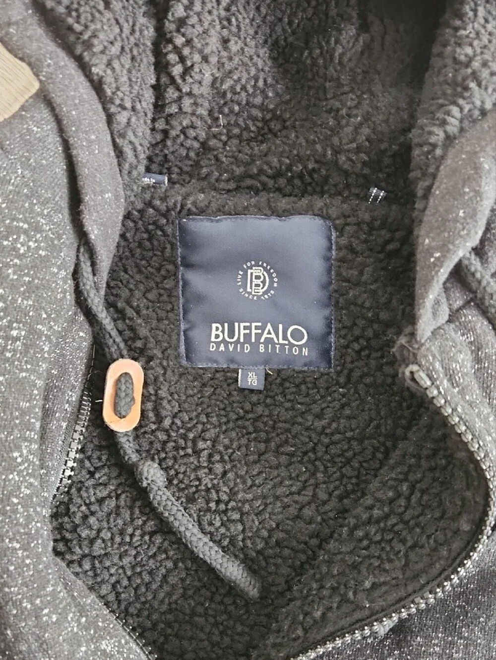 Buffalo David Bitton Men's Black Speckled Hooded Zip Sweater Jacket